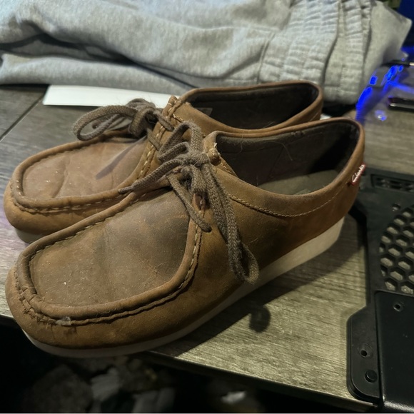 Clarks Wallabee Padmora Brown Leather Loafers - Picture 1 of 7